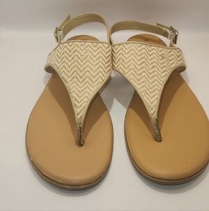 Time and Tru Tan Woven Sandals Size 8.5